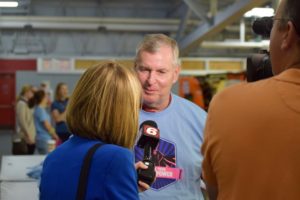 Greg Ballard talking to media